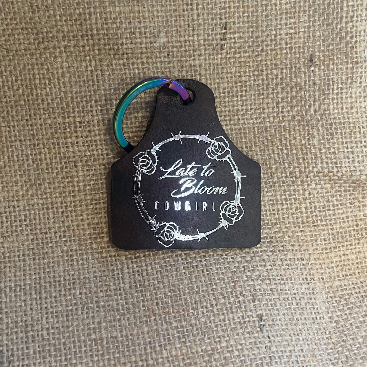 Leather Ear Tag Keyring