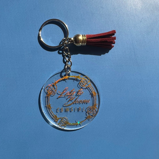 Acrylic Keyring with Metallic Gold Logo